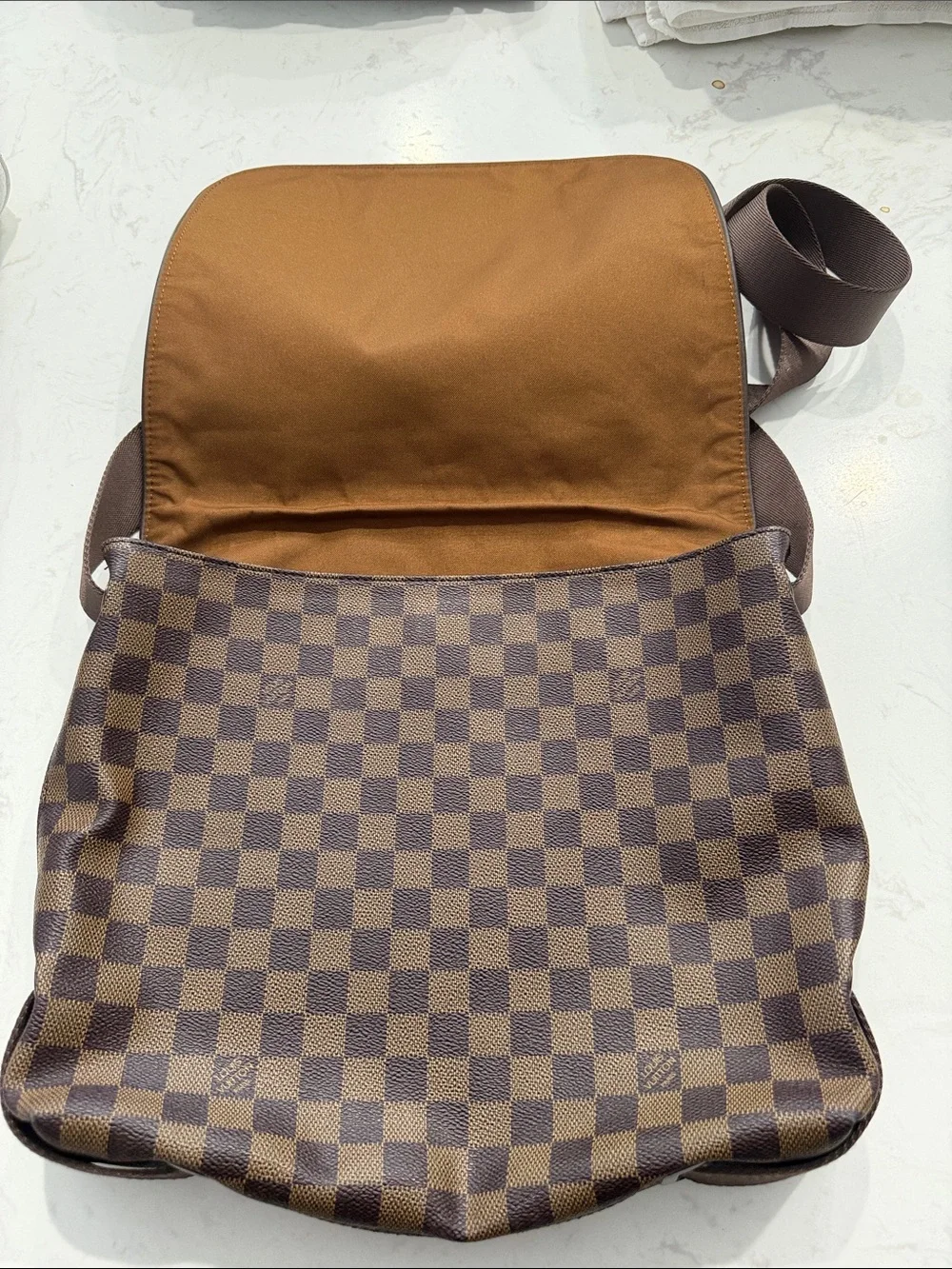 Messenger Bag with Gold Hardware